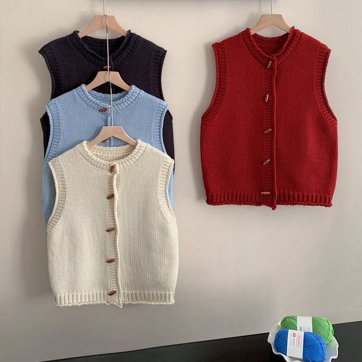 【tops】4色展開ニットベスト Q8062