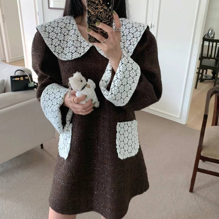 【dress】レース切り替ワンピース　M27097