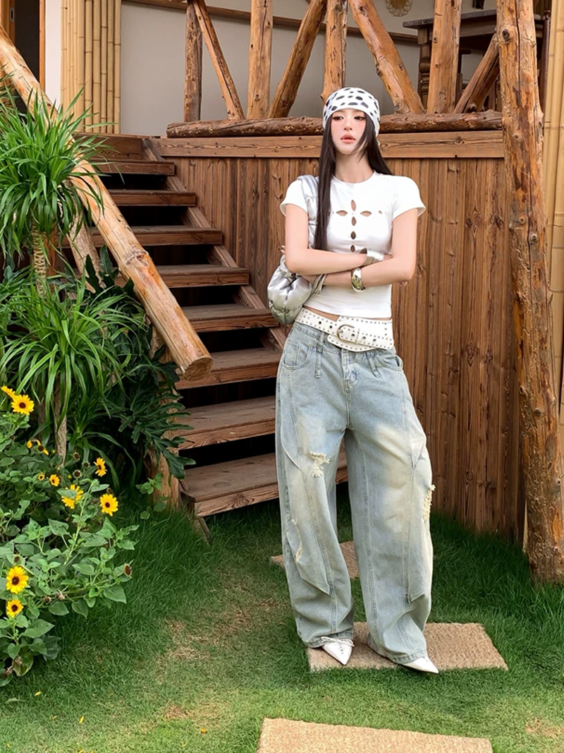 【tops】フロントカット半袖トップス Q8571