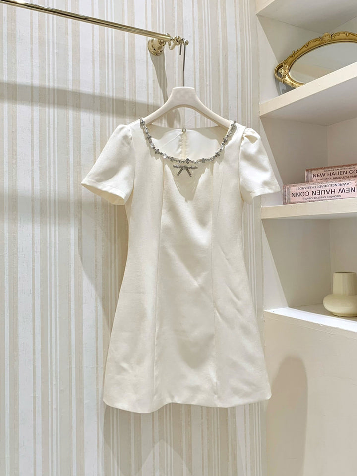 【dress】ラインストーンAラインワンピース Q8760