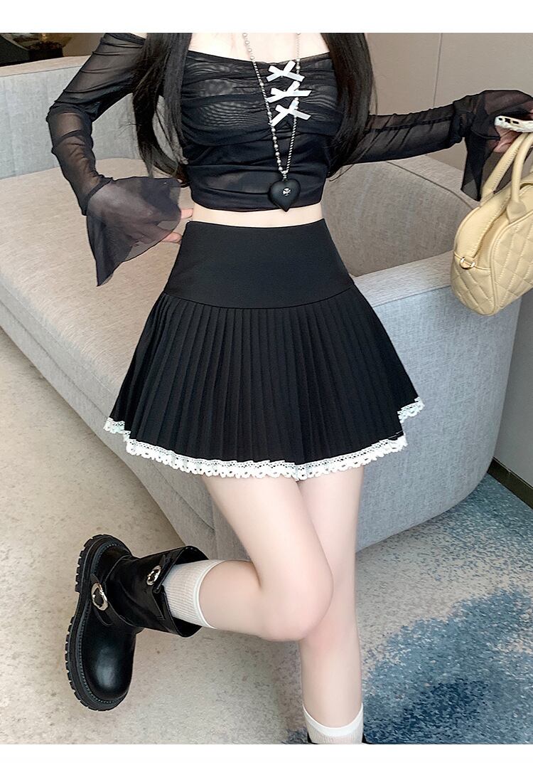 【bottoms】レース切り替えスカート　M29360
