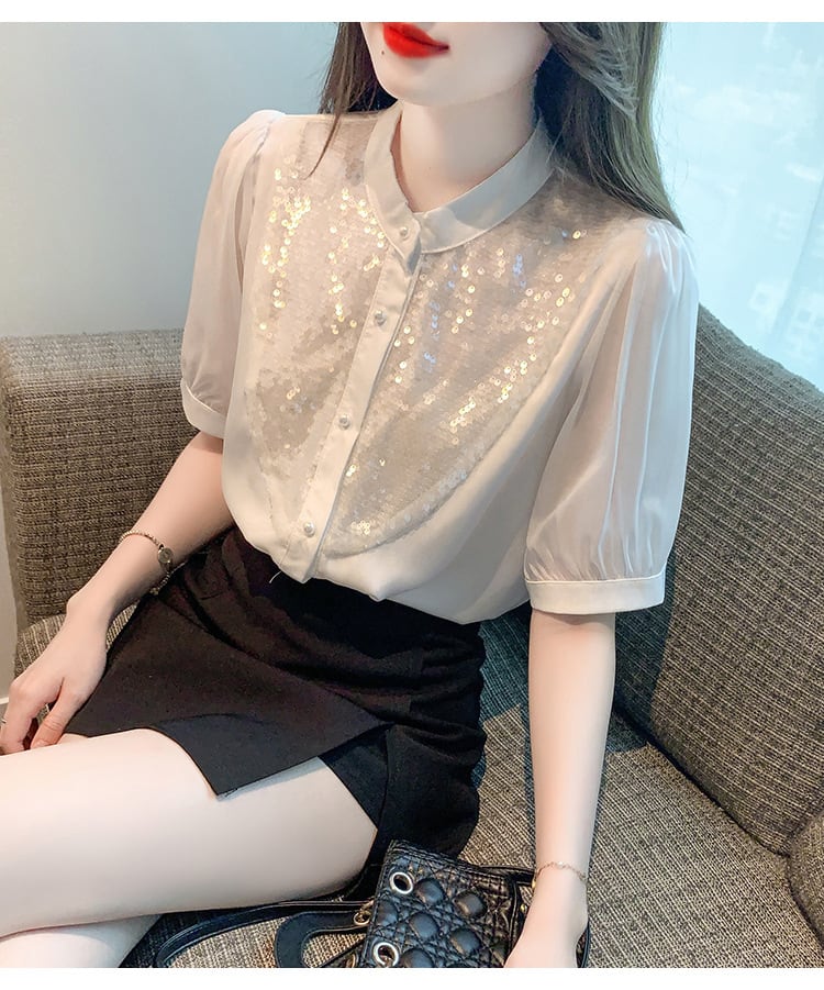 【tops】存在感 スウィートオシャレシャツトップス　M16788