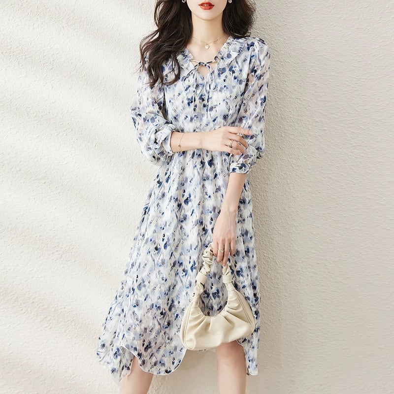 【dress】人気を独占中 エレガントプリントワンピース　M17385