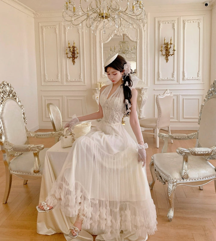【dress】ホルターネックチュールワンピース　N3530