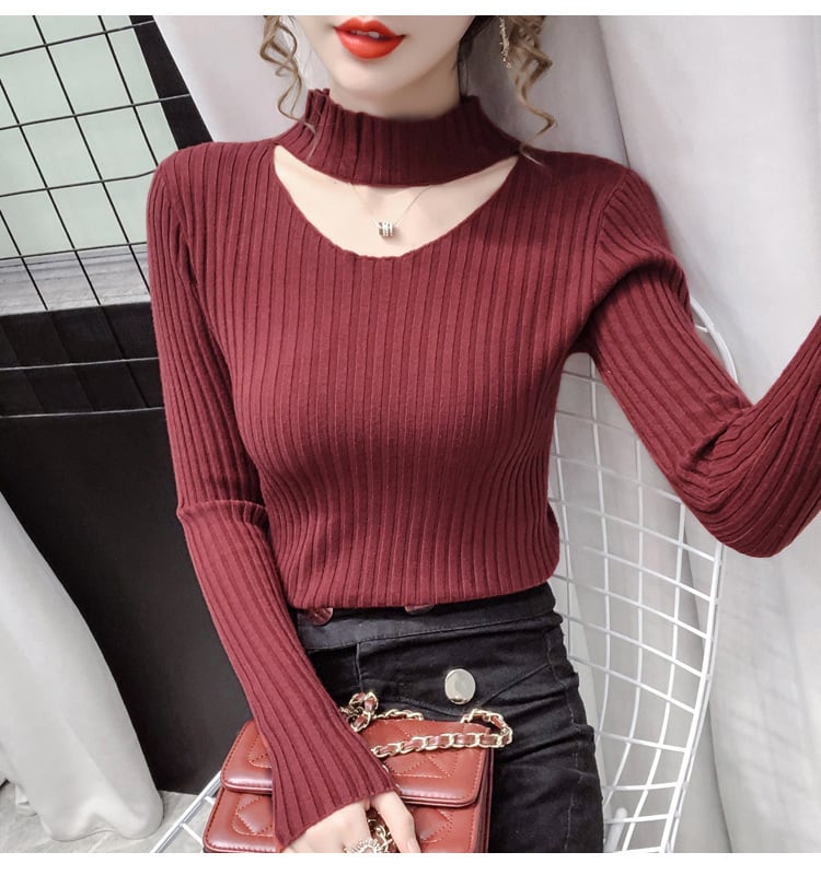 【tops】カットワークニットトップス　M27003