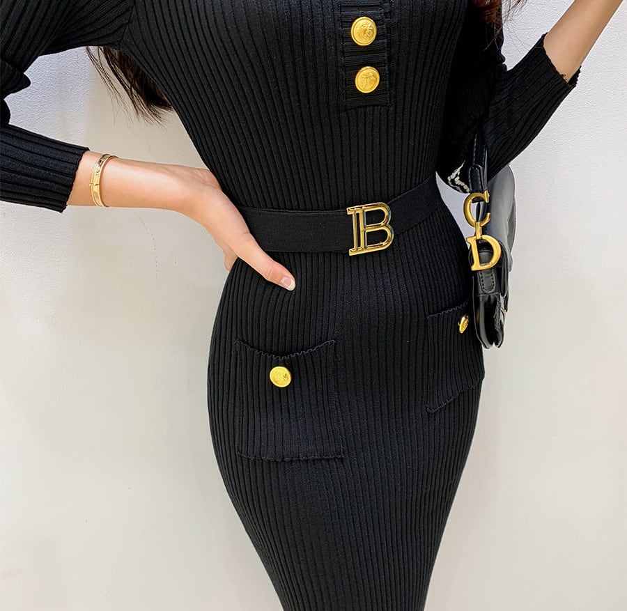 【dress】ニットワンピース　M19324
