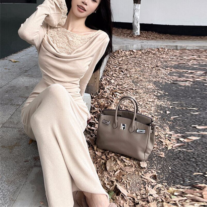 【dress】レース切り替えワンピース　M27846