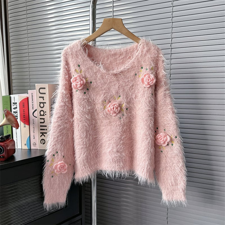 【tops】クルーネックニットセーター　M18277
