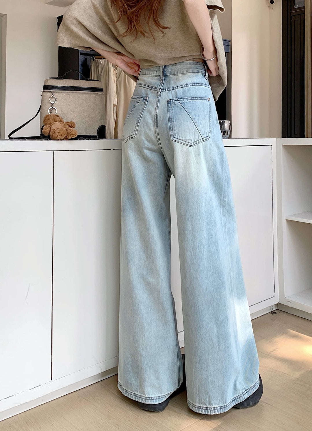 【bottoms】デニムワイドパンツ　M29830