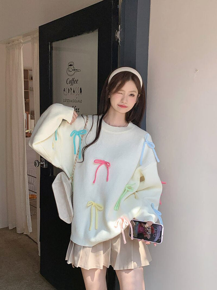 【tops】クルーネックニットセーター　M19182