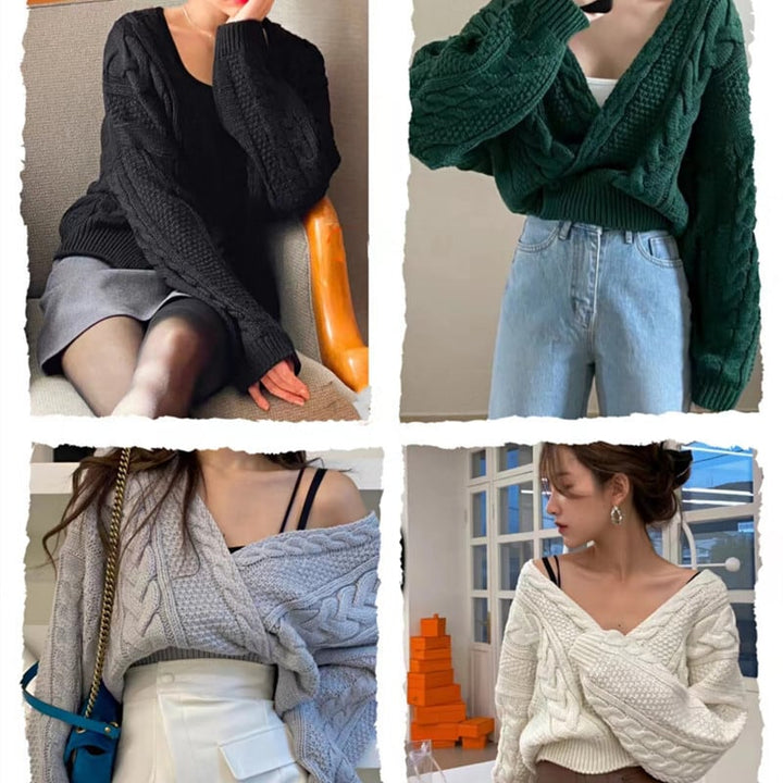 【tops】Vネックニットセーター　M25600