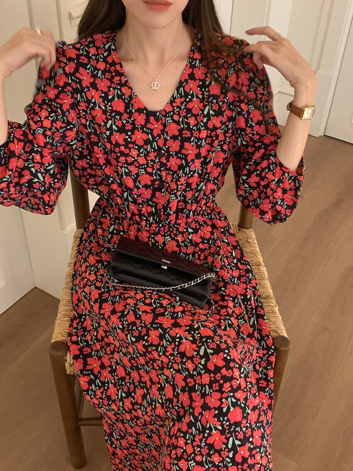【dress】花柄ワンピース　M25685