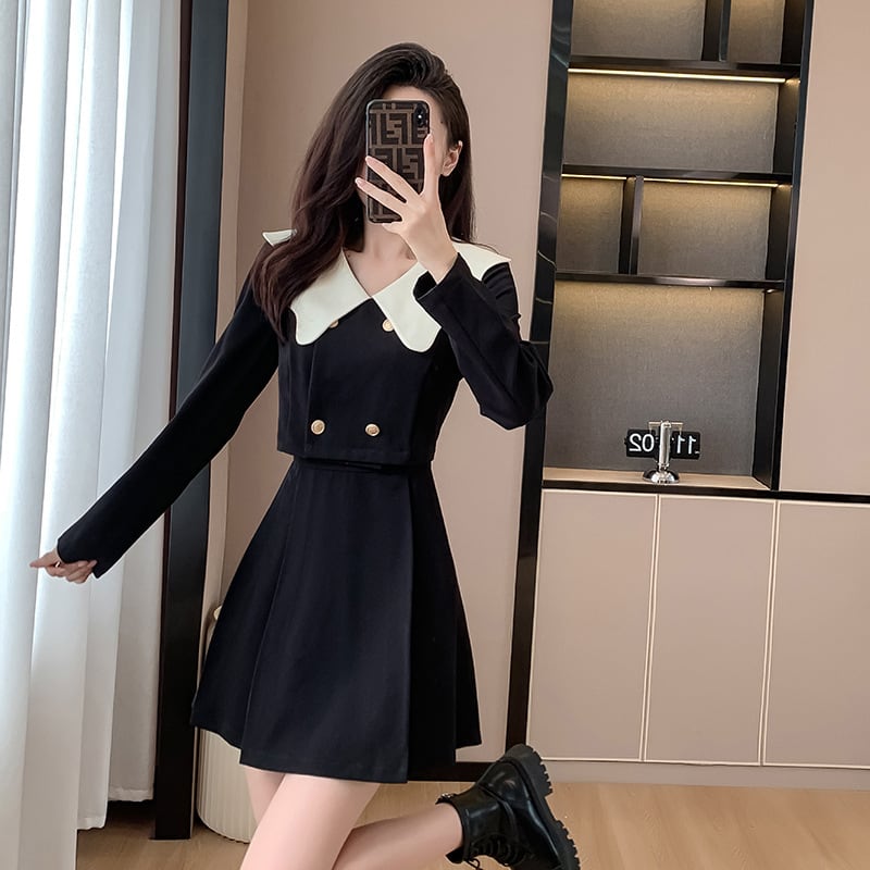 【dress】人気を独占中 エレガント切り替えワンピース　M17292