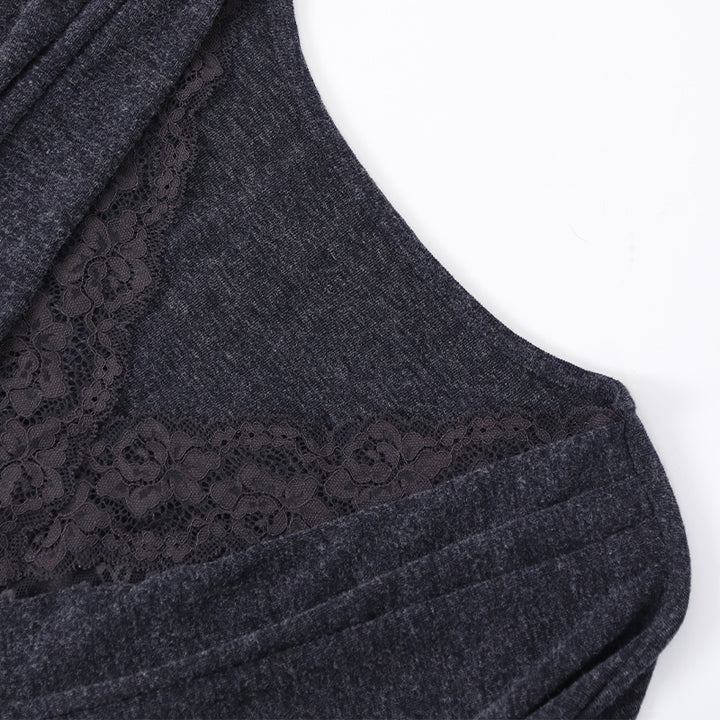 【set】レースドッキングトップス×ロングスカートセット Q8927