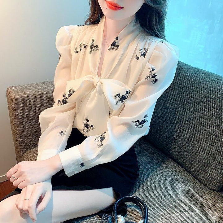 【tops】刺繍シャツトップス　M18478