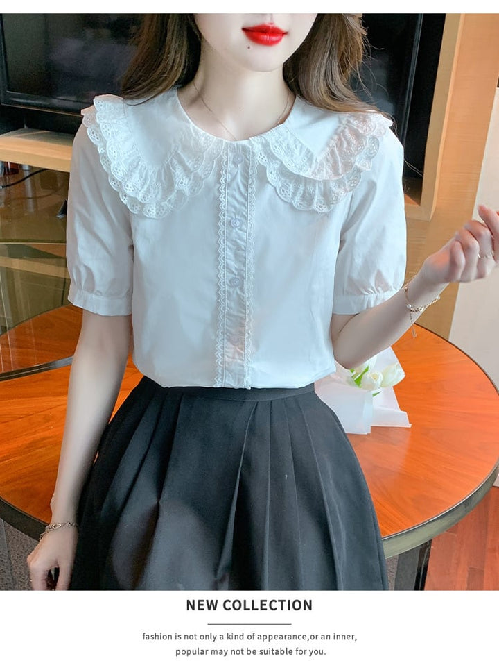 【tops】気質満点大人可愛いスウィートシャツトップス　M17395