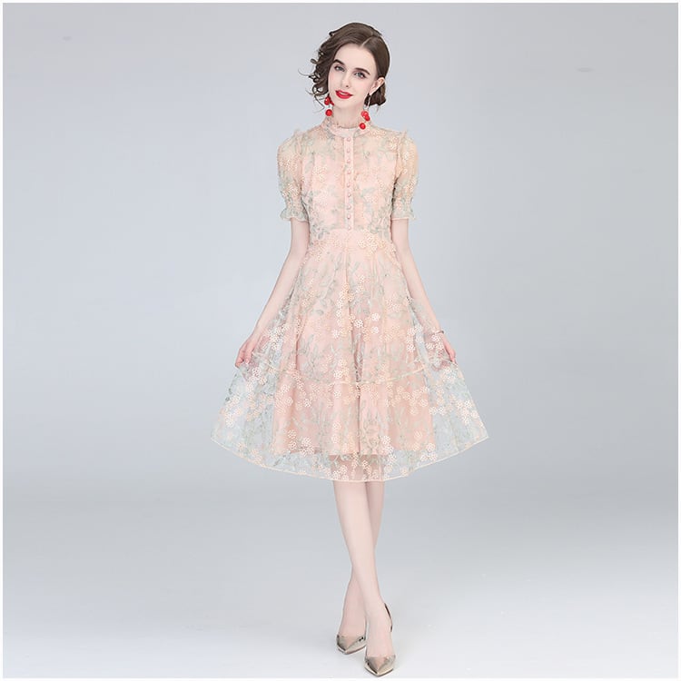 【dress】知的で品の良い♡エレガントレースワンピース　M17444