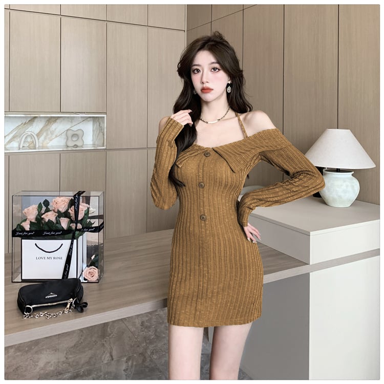 【dress】絶対欲しい ファッションセクシーワンピース着瘦せ　M16984