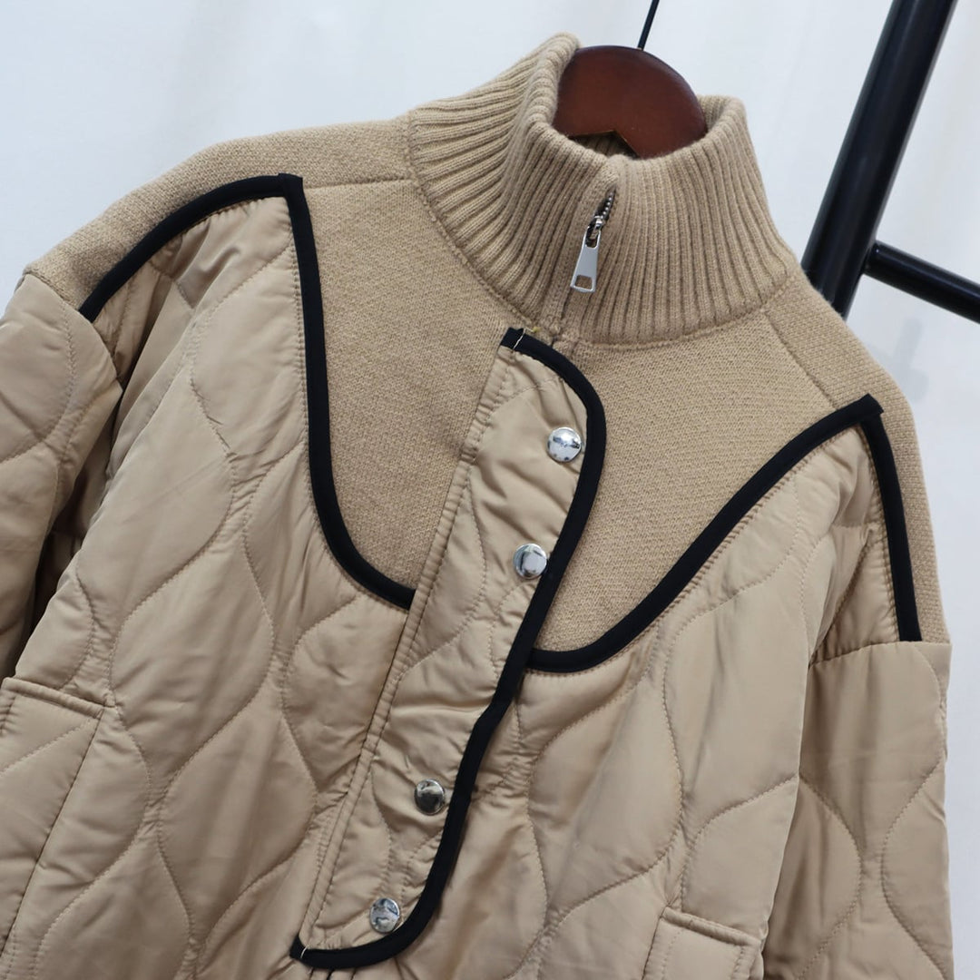 【outer】棉コートドッキングニットカーデ　M18260