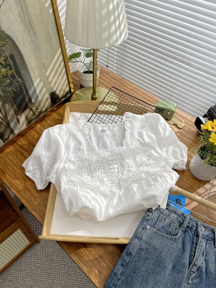 【tops】レースシャツトップス　M22611