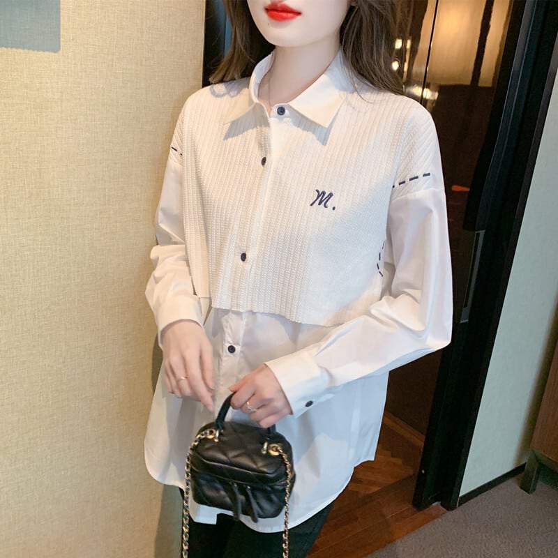 【tops】人気上昇中ファッション切り替えシャツ　M17337
