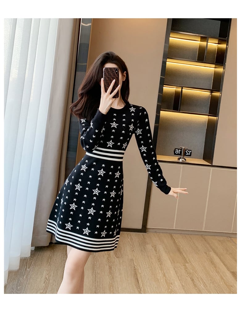 【dress】今季マストバイエレガントニットワンピース　M17470