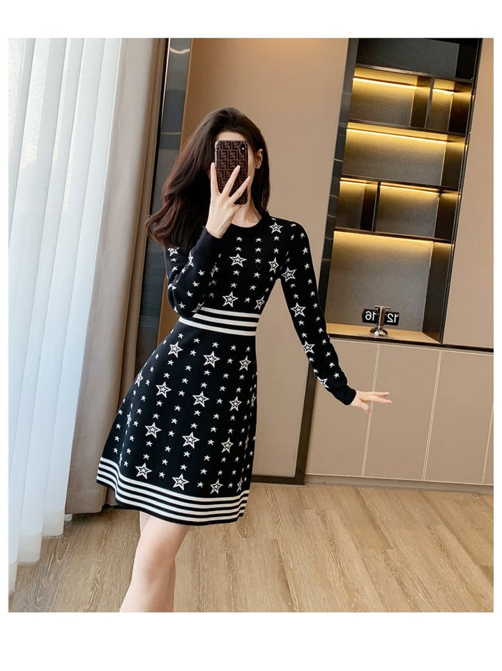 【dress】今季マストバイエレガントニットワンピース　M17470