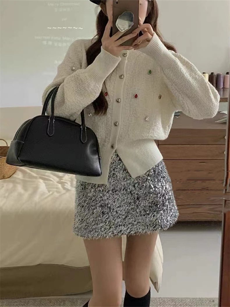 【outer】ビジューニットカーデ　M25994