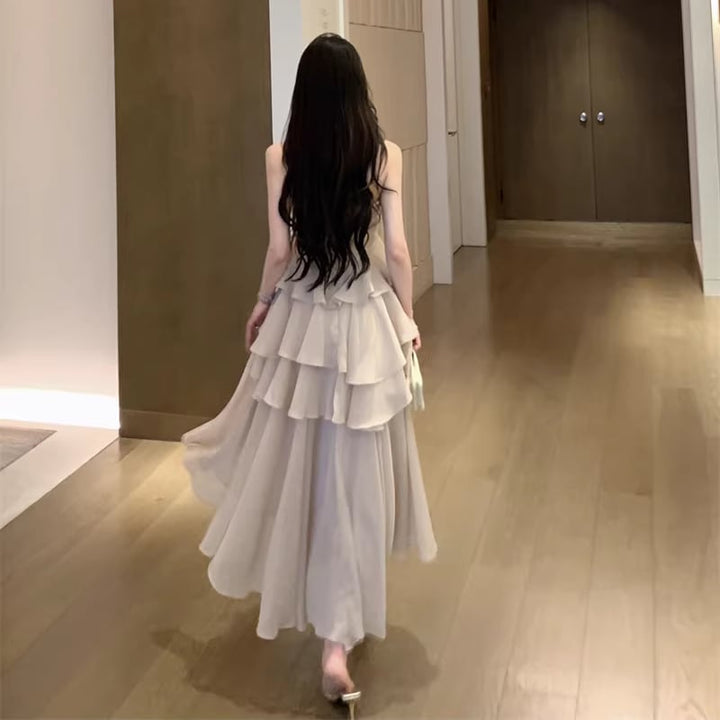 【dress】ホルターネックフレアワンピース Q8314