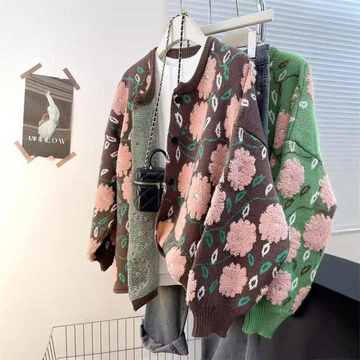 【outer】ジャカードニットカーデ　M28934