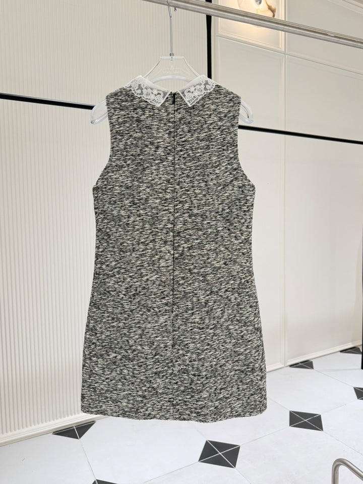 【dress】レースドッキングノースリーブワンピース Q8996