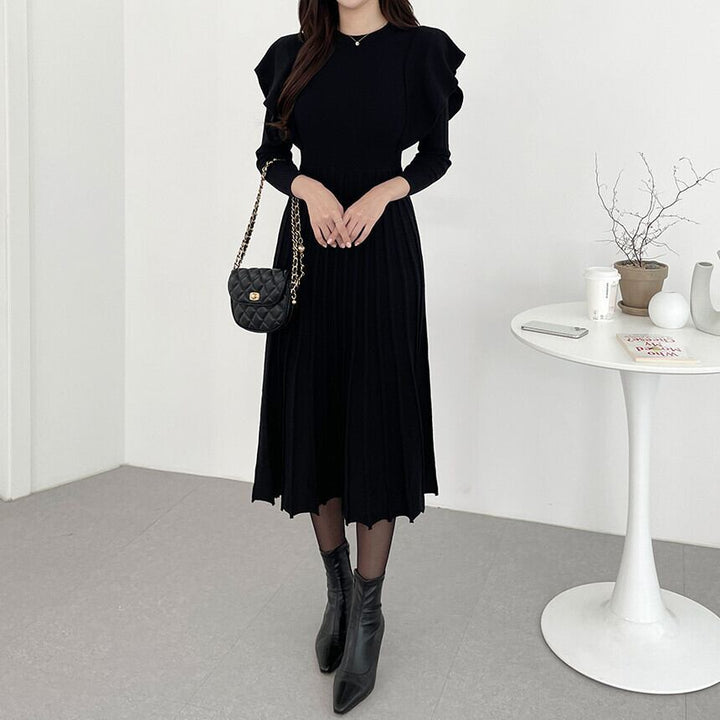 【dress】フリルニットワンピース　M26191