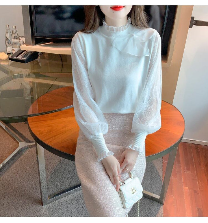 【tops】チュールドッキングニットトップス　M27139