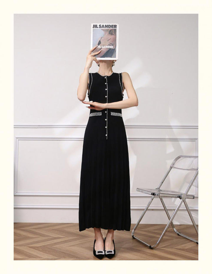 【dress】パールノースリーブワンピース　M24350
