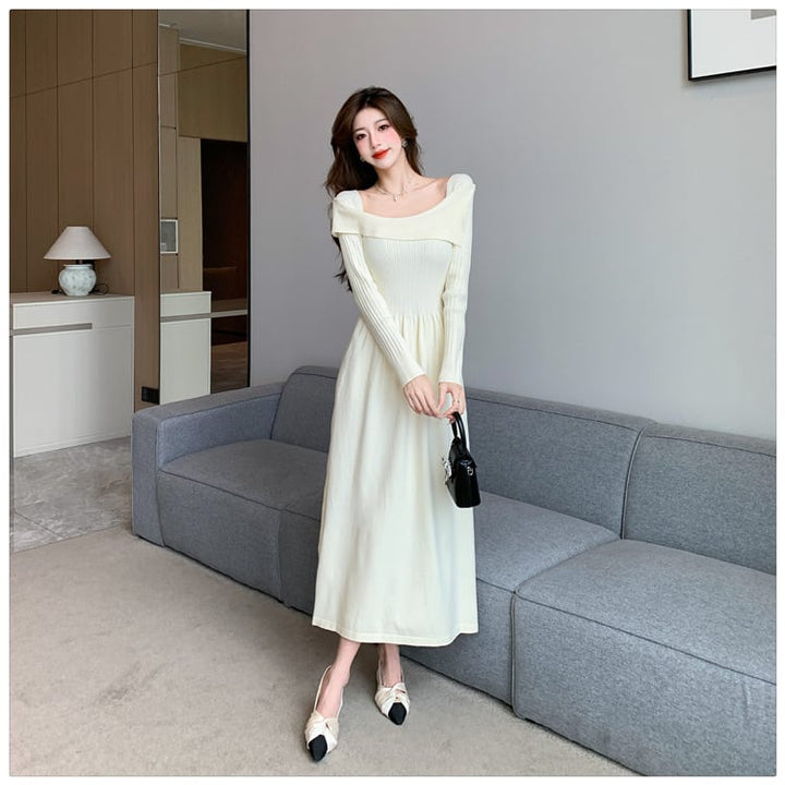 【dress】無地ニットワンピース　M17975