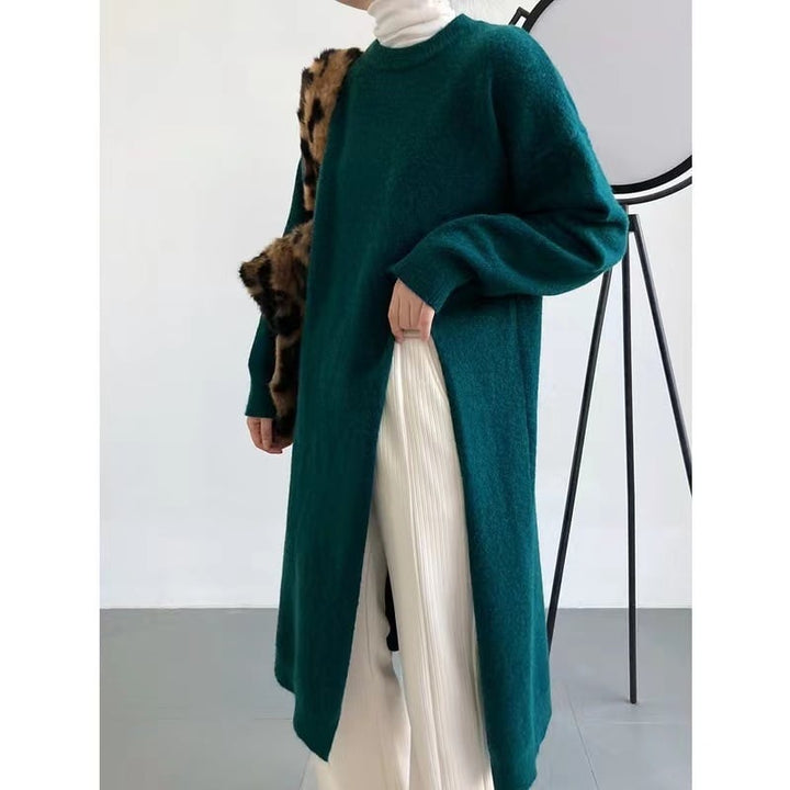 【dress】スリット無地ニットワンピース　M18038