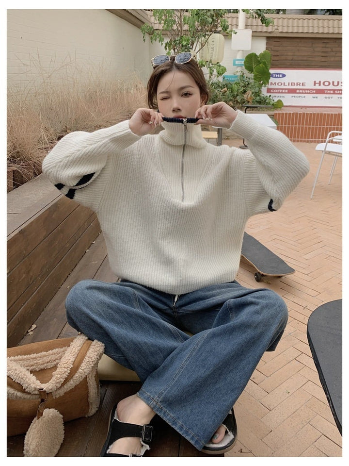 【tops】ファスナーニットセーター　M27253