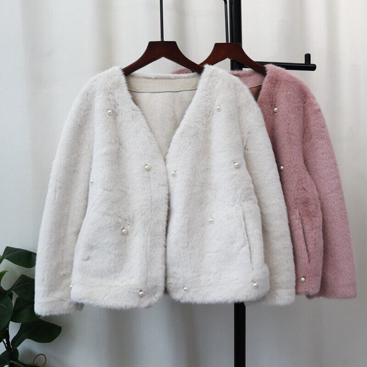 【outer】パールショートファーコート　M27170