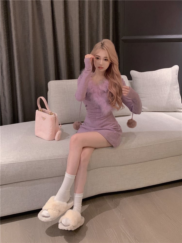 【dress】ファーワンピース　M20192