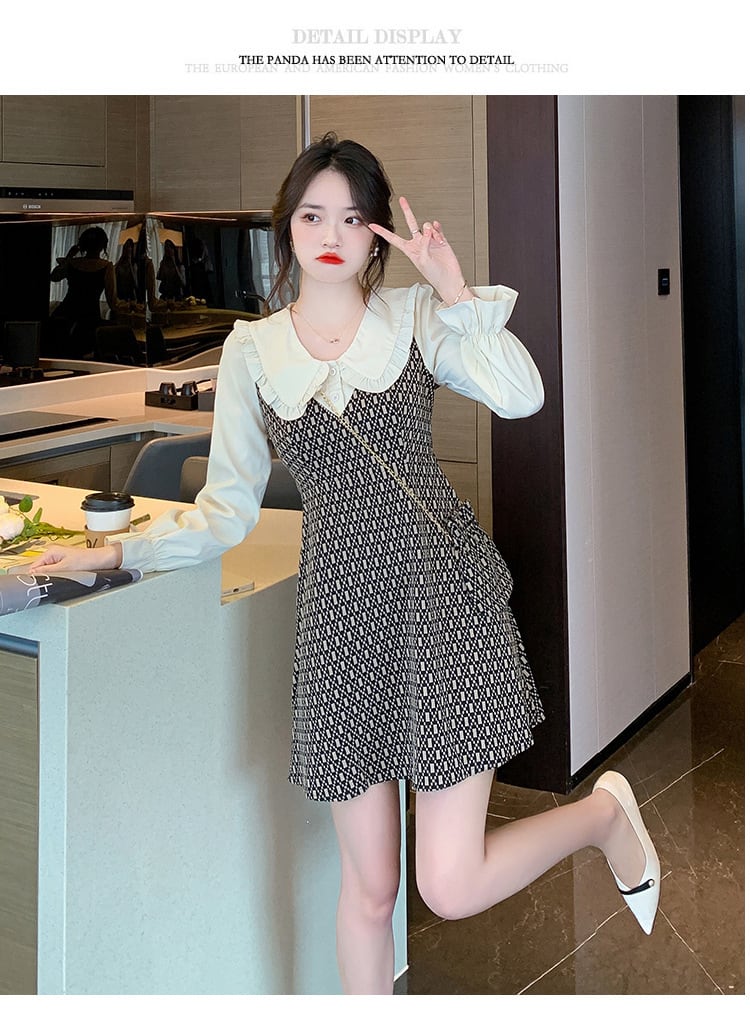 【dress】気質満点大人可愛い切り替えデートワンピース　M17405