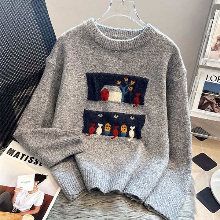 【tops】ジャカードニットセーター　M26421