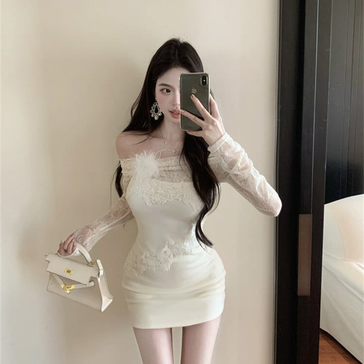 【dress】レースドッキングワンピース　M29067