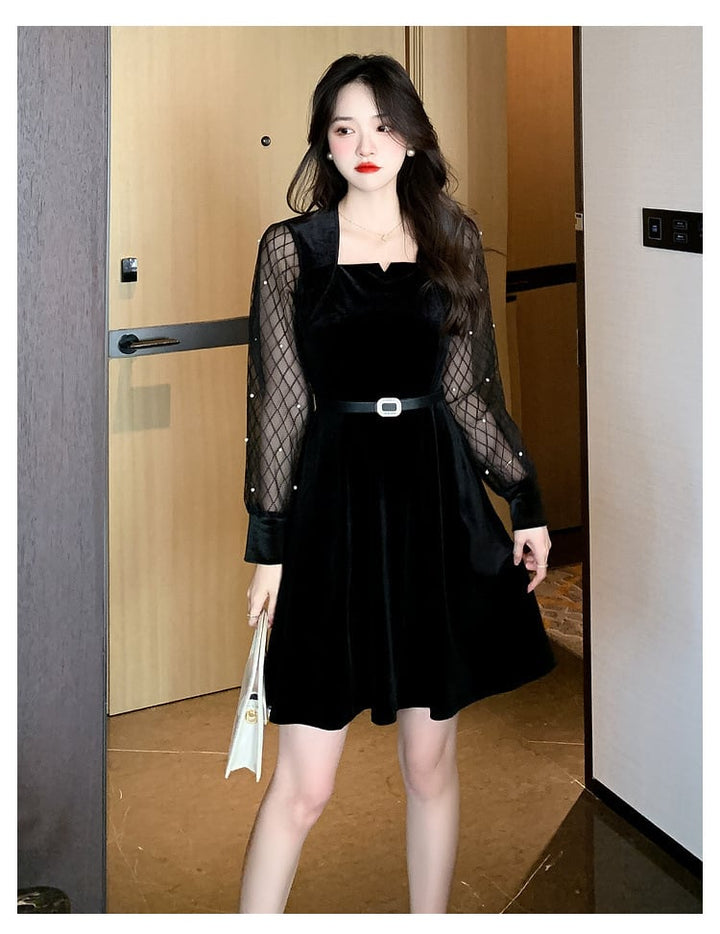 【dress】女子力アップエレガント切り替えデートワンピース　M17605