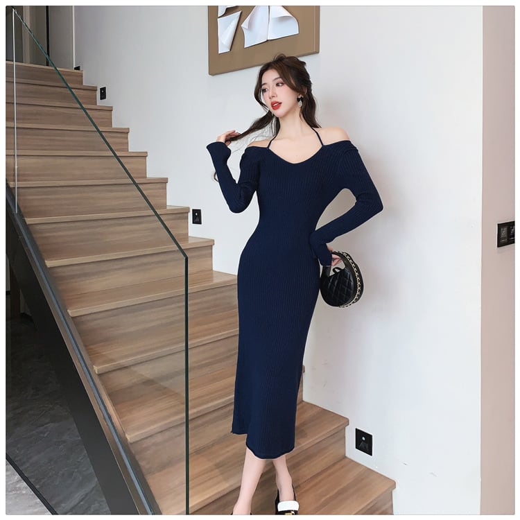 【dress】好感度UPエレガントニットワンピース　M17587
