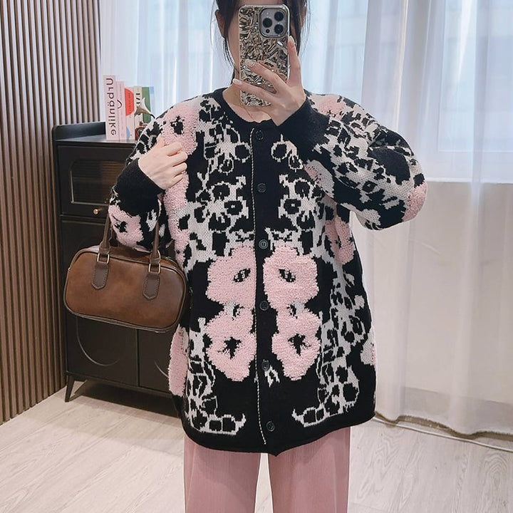 【outer】刺繍ニットカーデ　M25874