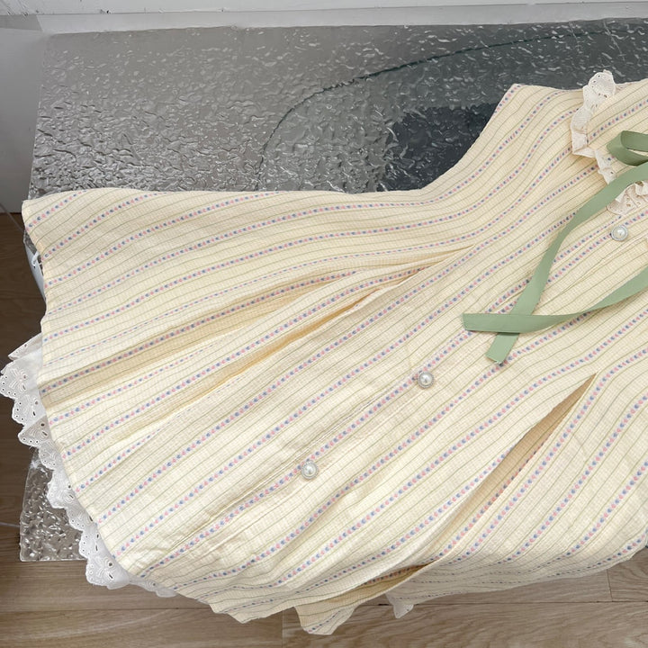 【dress】ノースリーブリボン付きワンピース　M25150