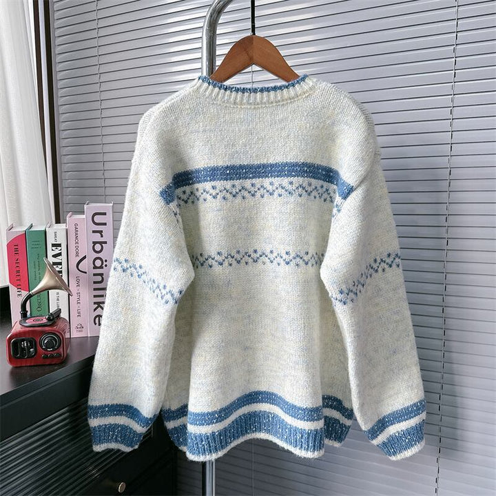 【tops】刺繍ニットセーター　M27374