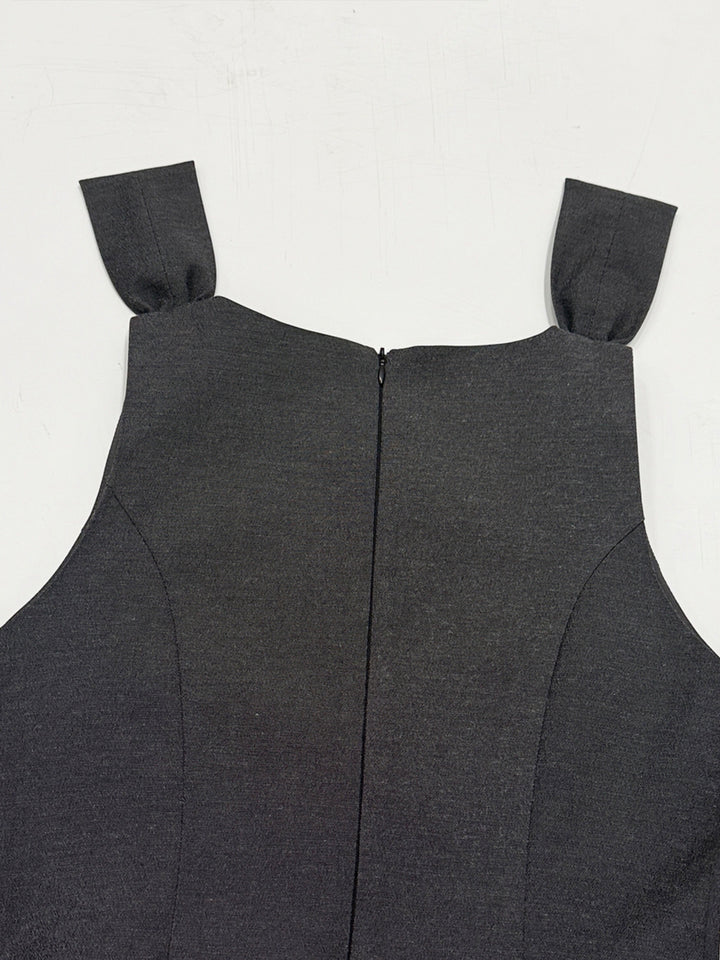 【dress】リボン付きミニベストワンピース Q8667