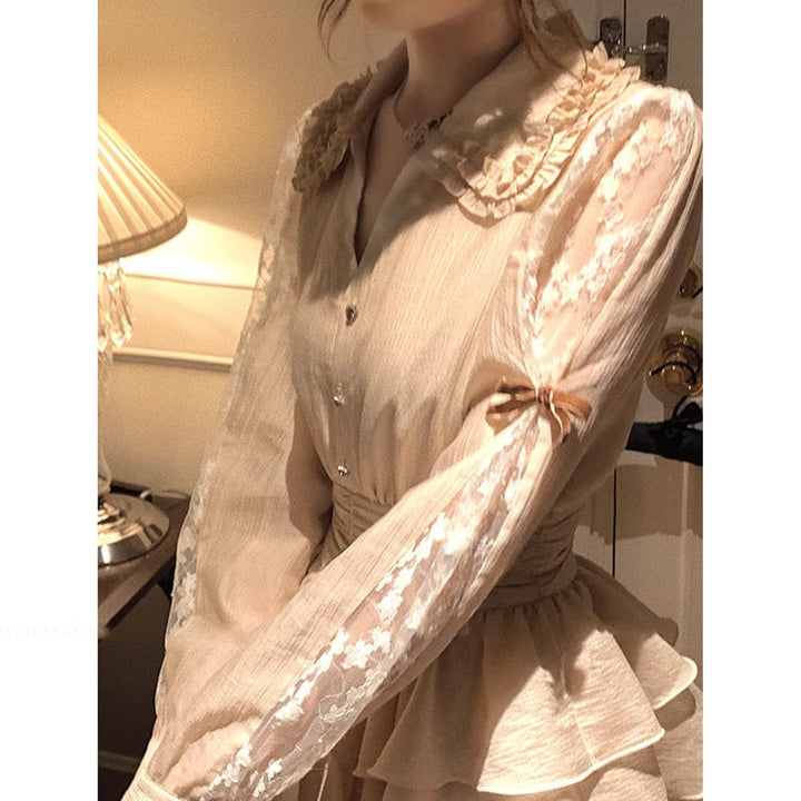 【dress】レースドッキングワンピース　M26549