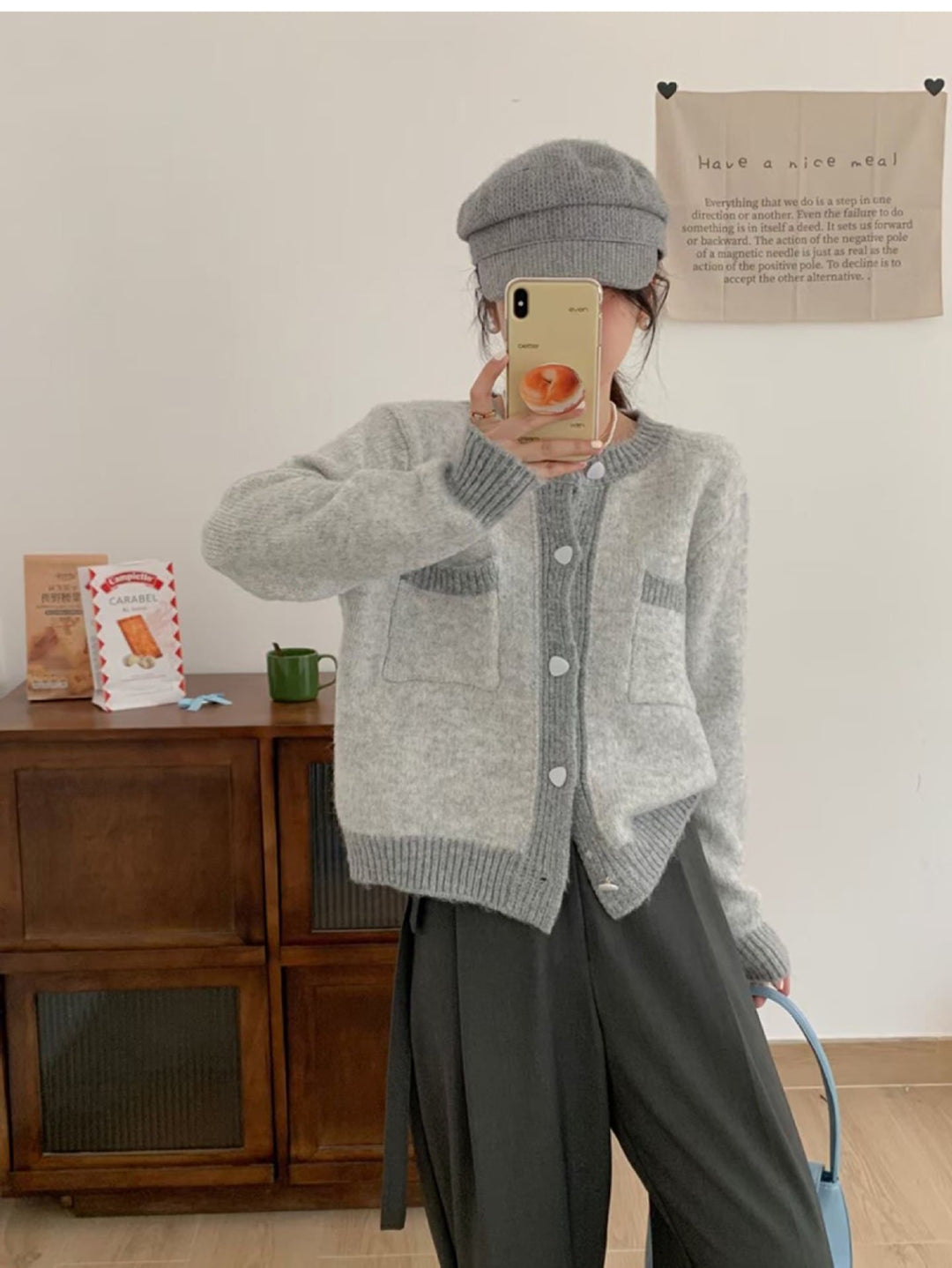 【outer】クルーネックニットカーデ　M17985